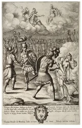 Der letzte Kampf von Aeneas und Turnus. Zustand 1